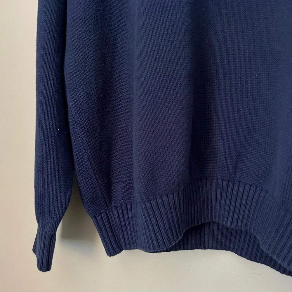 IZOD Navy Blue Fair Isle Quarter Zip Sweater Size Large
